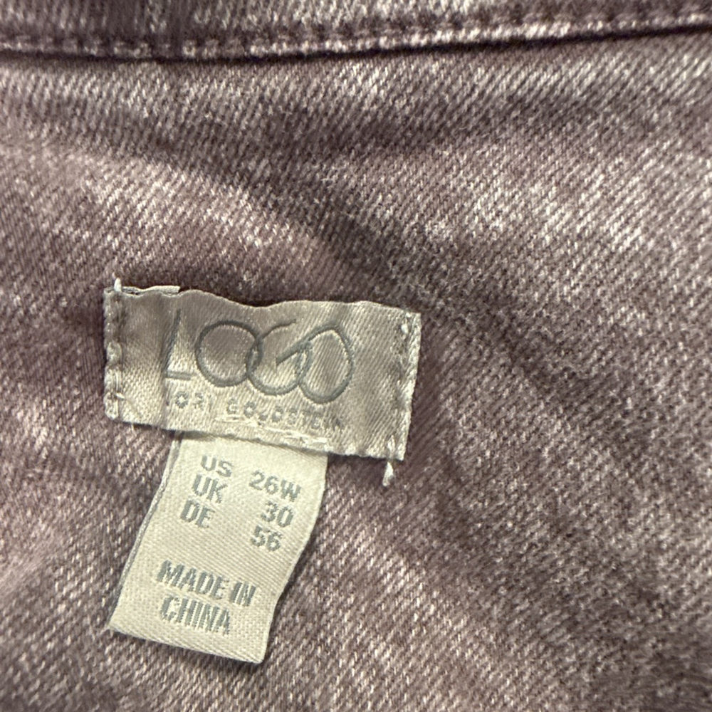 Women's LOGO by Lori Goldstein Mauve Jean Jacket 26W - Picture 5 of 5
